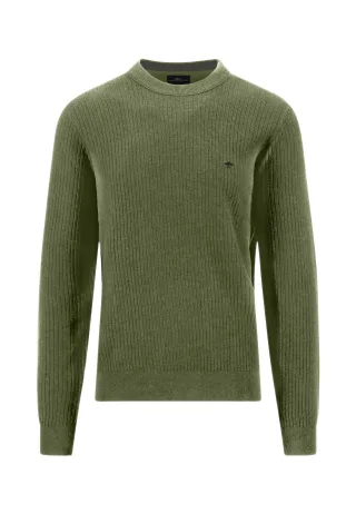 FYNCH-HATTON - O-Neck, ribbed moss - Gr. - M