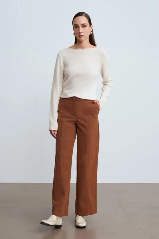Hochtaillierte weite Fleece-Hosen