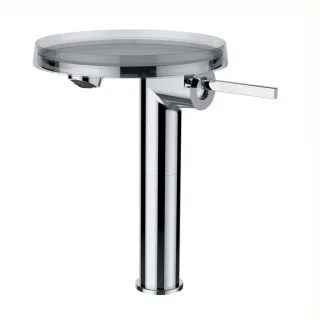 LAUFEN Waschtischarmatur hohe Ausführung mit Deko-Disc (transparent) Kartell LAUFEN Festauslauf Ausl H3113380041101