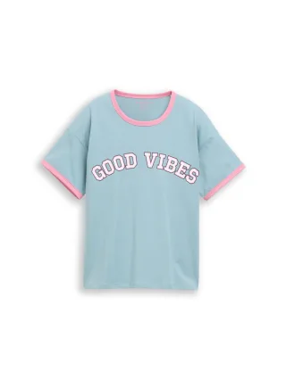 tom tailor kids - Oversize T-Shirt mit Print tourmaline - Gr. - 152