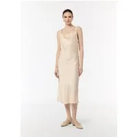 comma Midikleid Kleid Satinkleid mit Wasserfall-Ausschnitt