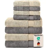Komfortec Handtuch Set aus 100% Baumwolle, 4 Handtücher 50x100 cm und 4 Badetücher 70x140 cm, Frottee (Packung, 8-St), Duschtücher & Badehandtuch, Weich, Towel, Groß