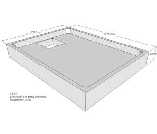 Neuesbad Wannenträger für Bette extraflach 130x100x6,5 SD22807