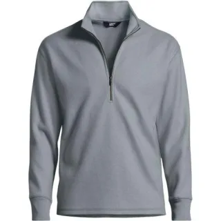 Fleece-Pullover mit Reißverschluss, Herren,  Grau, Viskose-Mischung/Polyester-Mischung, by Lands' End
