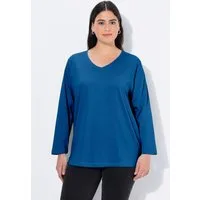 Ulla Popken T-Shirt Shirt V-Ausschnitt Relaxed Langarm