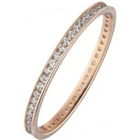 JOBO Fingerring, schmal 333 Roségold mit Zirkonia rundum