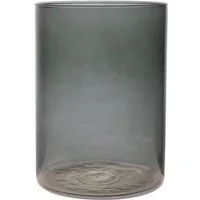 INNA-Glas Dekovase Glas Vase Zylinder Sanya Earth, dunkelgrau-klar, 25 cm, Ø 18 cm
