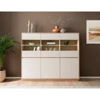 Home affaire Highboard Sonora, moderner Schrank, Stauraumelement in Eiche Artisan, Kommode, filigrane Rahmenoptik, ausreichend Stauraum, vielseitig einsetzbar