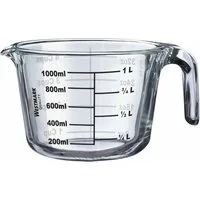 WESTMARK Messbecher Füllvolumen: 1 l, Backofenfest, Mikrowellengeeignet, Gefrierschrankgee, Glas