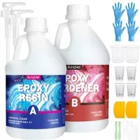 Bundviel Epoxidharz Epoxidharz Mit Härter Set, 256/64OZ Epoxidharz Set Anfänger,1:1 Ratio