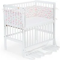 FabiMax Beistellbett Flex weiß, 2in1, Beistellbett und Stubenbettchen in Einem, innovatives Seitenteil