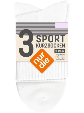 NUR DIE Unisex Sportsocken Kurzsocken 3er Pack