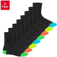 Footstar Basicsocken Herren & Damen Baumwollsocken (8 Paar) Socken im Neon Look