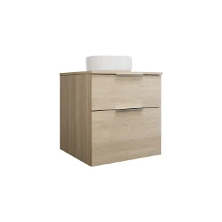 Burgbad Keramik Waschtisch-Set Eqio Eiche Dekor Cashmere/Alpinweiss, SGUM060F3180C0001 SGUM060F3180C0001