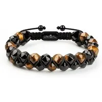 UNIQAL.de Perlenarmband Naturstein Turmalin facettiert (Unisex-Armband mit verstellbarer Makramé-Schließe, Echte Steinperlen, präzise geschliffen, handgefertigt), Verkauf & Versand durch deutschen Händler