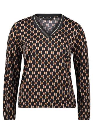 Betty Barclay - Blusenshirt schwarz/beige - Gr. - 48