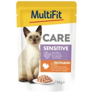 MultiFit Care Sensitive Nassfutter Katze mit Truthahn 48x85 g