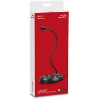Speedlink Mikrofon LUCENT USB Tisch-Mikrofon Desktop Microphone, Mic mit Standfuß Ständer, flexibel verformbarer Mikrofonhals