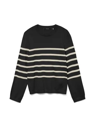 VERO MODA - VMSABA PLAIN LS O-NECK PULLOVER GA NOOS Black - Gr. - XS