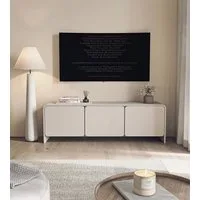 Selsey TV-Schrank LUMMO TV-Lowboard mit 3 Soft-Close-Türen und Stauraum, Kaschmirgrau