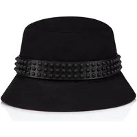 CHRISTIAN LOUBOUTIN Fischerhut Bobino Spikes Fischerhut Bucket Fisherman Hut Lederband wird von drei Reihen der für die Marke typischen Spikes