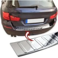 RECAMBO Ladekantenschutz für BMW 5er F11 TOURING 2010-17 + Stoßstangenschutz, V2A rostfrei, Exklusive Optik, praktischer Schutz & perfekte Passform