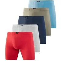 H.I.S Langer Boxer (Packung, 5-St) Boxershorts aus Baumwolle mit langem Bein, Logo am Bund