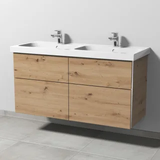 Sanipa 3way Waschtischunterbau zu Geberit iCon Light Waschtisch mit 4 Auszügen, Eiche Natural-Touch BR57785