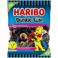 HARIBO Süßigkeit, Haribo Dunkle Tüte veggie Mischung Lakritz Teilweise Fruchtgummi 175g