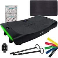Skandika Vibrationsplatte für Zuhause 4D, V3000 Plus, Oszillierende Vibration bis 40 Hz, (Bodenschutzmatte aus synthetischem Kautschuk), Bodenschutzmatte, 60 Stufen, 3 + 1 Programme, Curved Technology