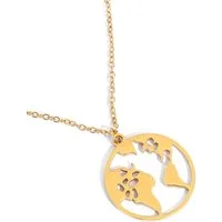 GOLDKLEIN Edelstahlkette Edelstahl Welt Schmuck Halskette, Damen, inkl. Geschenkbox