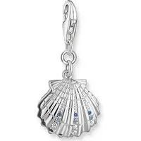 THOMAS SABO Charm-Einhänger Muschel-Optik, mit Glas-Keramik Stein - mit Süßwasserzuchtperle