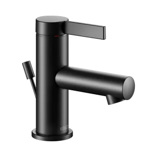 Keuco IXMO Pure Black Selection Einhebel-Waschtischmischer 60, mit Ablaufgarnitur, schwarz matt 59504371000