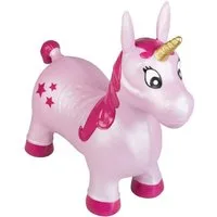 Idena Hüpftier Einhorn, Pink mit Sternen, mit Luftpumpe
