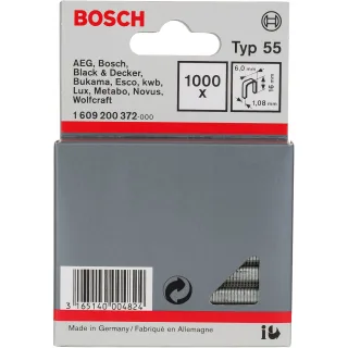 Bosch Schmalrückenklammer Typ 55, 6 x 1,08, 1000er-Pack - 1609200372