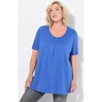 Ulla Popken T-Shirt T-Shirt Zierfalten A-Linie Rundhals Halbarm Modal