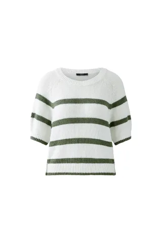 Oui - Pullover white green - Gr. - 44