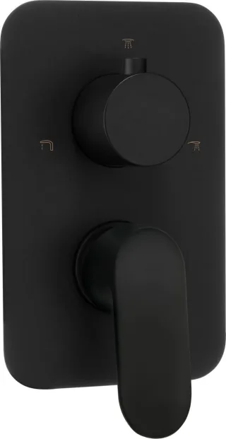 Neuesbad Serie 100 Unterputzarmatur mit 3-Wege-Umsteller, schwarz matt NB1DEBXY_NGAM1