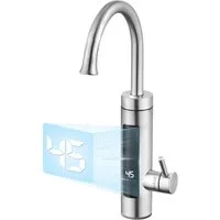 HOMELODY Küchenarmatur Elektrische Durchlauferhitzer, Smart Heater Wasserhahn 360° drehbar Edelstahl Wasserhahn Küche mit LED Temperaturanzeige, Gebürstet