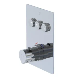 Steinberg Unterputzthermostat, mit pushtronic, mit Mengenregulierung, für 3 Verbraucher, chrom, 3904 39042313