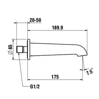 LAUFEN Wannenarmatur Unterputz PURE für SIMIBOX Standard oder SIMIBOX Light ohne Zubehör PVD Edelsta HF901779423000