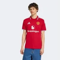 adidas Performance Fußballtrikot MUFC H JSY mit schmaler Passform, mit gestreiftem Kragen und Bündchen