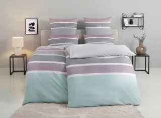 TOM TAILOR HOME Bettwäsche "Felix in Gr. 135x200 oder 155x220 cm" 3 mit GRATIS-Zugabe: Gästehandtuch (100% Baumwolle), mit Reißverschluss