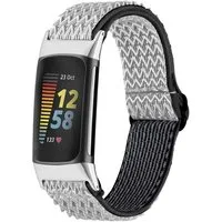 imoshion Smartwatch-Armband imoshion Elastisches Nylonarmband für das Fitbit Charge 5 - Weiß