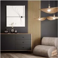 Newroom Vliestapete Barcley Nature Paneel Tapete Holztapete Lamellen,Tapete,Holztapete, Holzwand Lamellen - Lamellenwand Naturholz Skandi Modern Wohnzimmer Schlafzimmer Tapete Holztapete für Flur Büro Küche, Holzwand