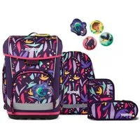 ergobag Schulranzen Schulranzen-Set CUBO LIGHT AmBärzonas 5-teilig, 25/26 (5-teilig), Superleicht, Hugging-Rückensystem, für kleine/schmale Kinder