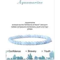 LuxusKollektion Perlenarmband Armband Naturstein Perlen 4mm Damen Geschenk Muttertag Aquamarin