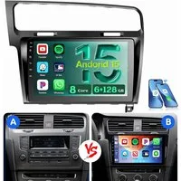 ESSGOO Für Golf 7 2013-2017 6+128GB 8-Kern NAVI Carplay QLED Autoradio (RDS, Digitalradio (DAB), FM, AM, Apple Carplay Android Auto 4G LTE ASP SWC BT GPS)