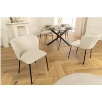 riess-ambiente Esszimmerstuhl LYON beige/schwarz - Cord-Bezug, Metall, Scandi, Polster, gemütlich (Einzelartikel, 1 St), Retro trifft Modern - ideal für Wohn- und Esszimmer oder Küche