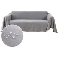 FELIXLEO Sofaschoner Sofa überwurfdecke Premium 180 x 300cm Grau